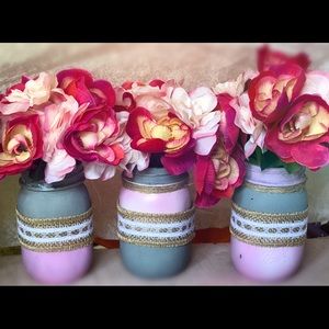 Homemade mason jars! Made for baby shower!